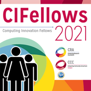 Text of CIFellows 2021 and icons of men and women against a colorful background