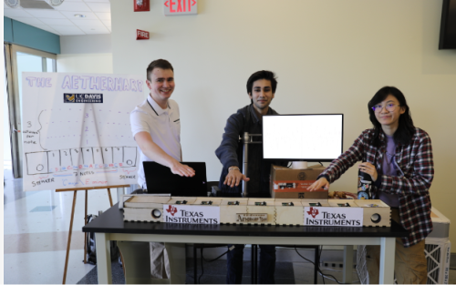 student demonstrating engineering project
