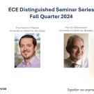 powerpoint slide detailing Fall 2024 ECE Distinguished Seminar Details and Scheduled Guests