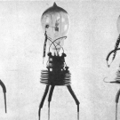 A black and white photo of the first prototype of the Fleming valve